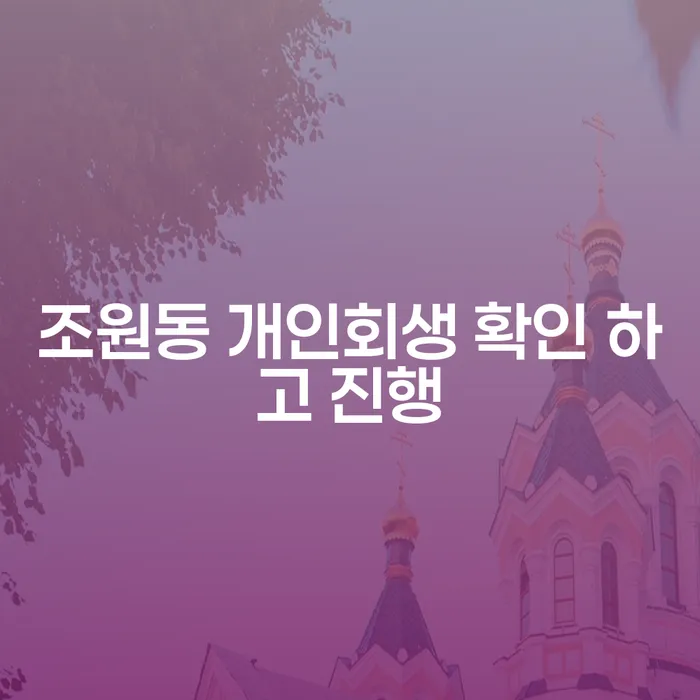 조원동 개인회생 확인 하고 진행