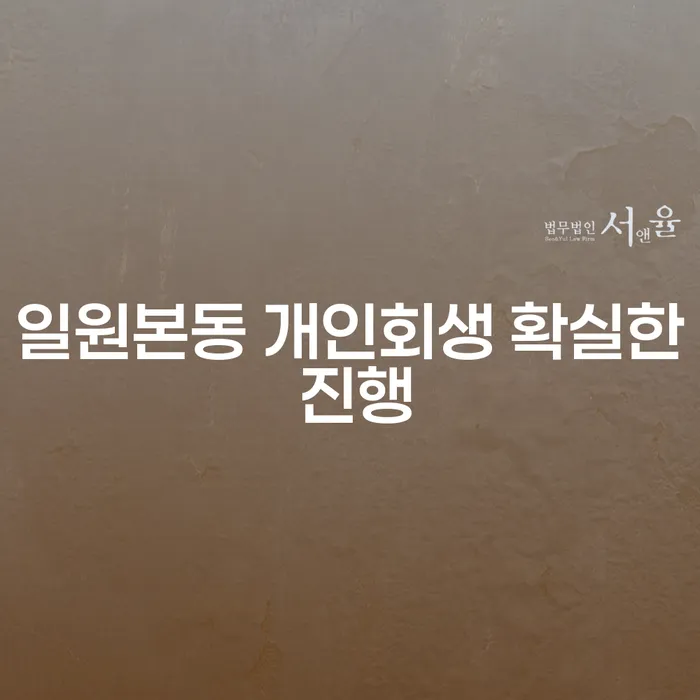 일원본동 개인회생 확실한 진행